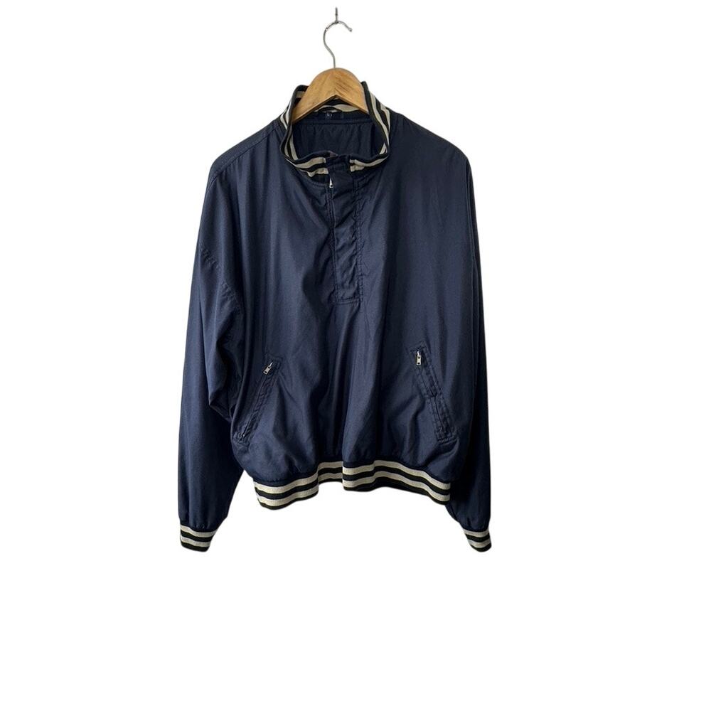 Vintage Winner Mate Microfiber Navy Blue 1/4 Zip Pullover Jacket Men's Large